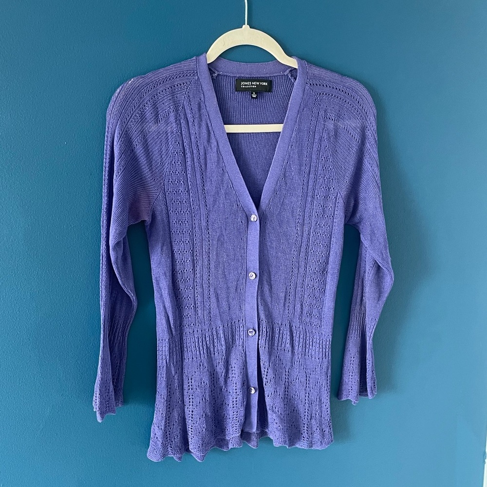 Purple Knitted Cardigan - Picture 1 of 5